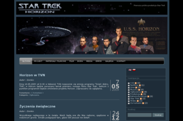 Zrzut ekranu strony internetowej "Star Trek: Horizon"